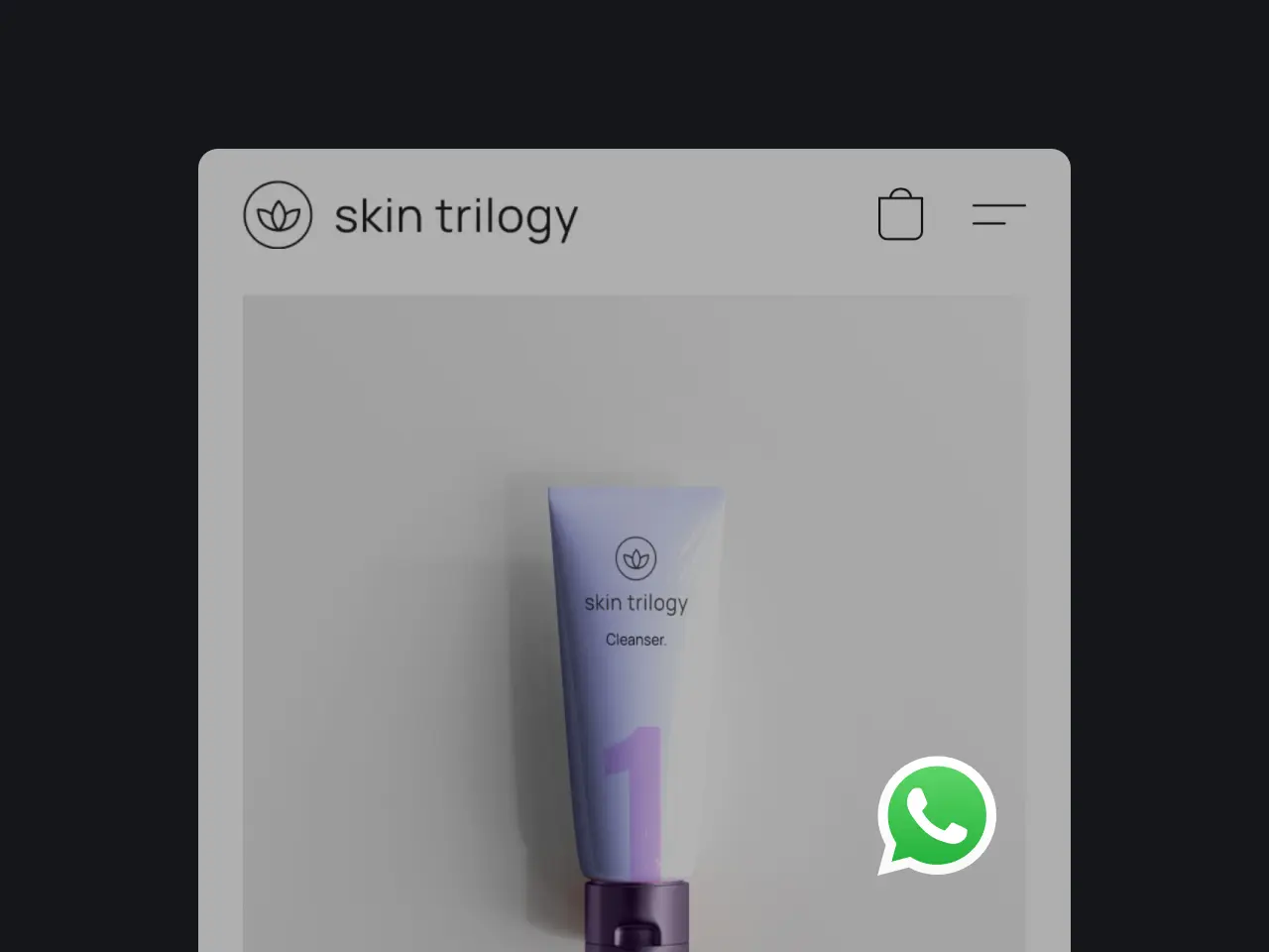 Кнопка WhatsApp на витрине магазина