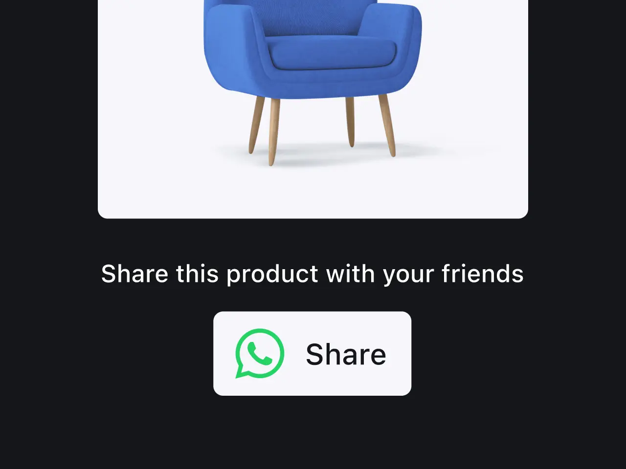 Отправка карточки товара знакомым через WhatsApp
