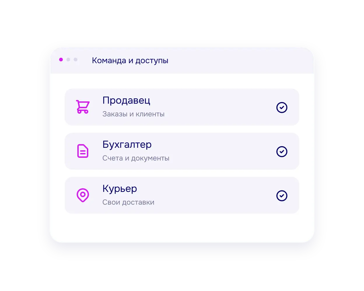 Справочник ролей сотрудников