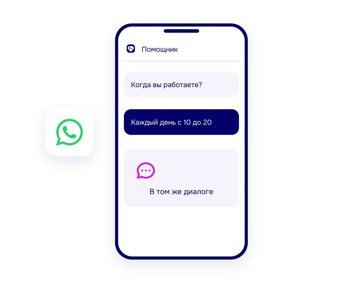 Автоматический ответ клиенту на частый вопрос в WhatsApp