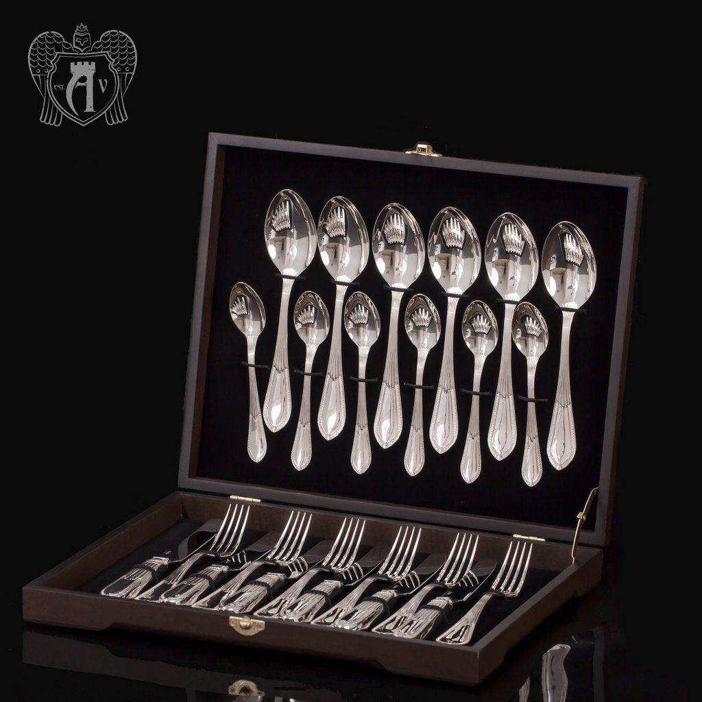 Десертный набор столового серебра «Элегант» 24 предмета