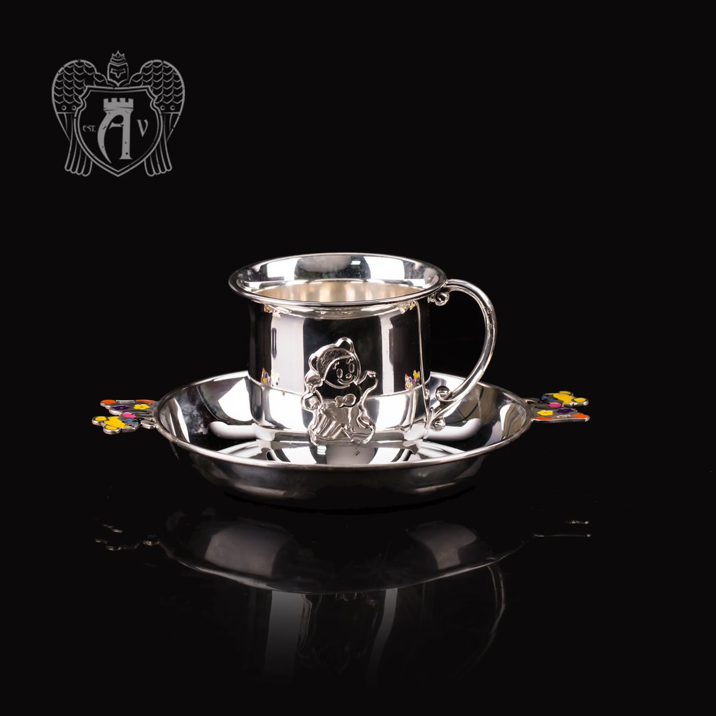 Детский набор из серебра 925 пробы «Мишка»