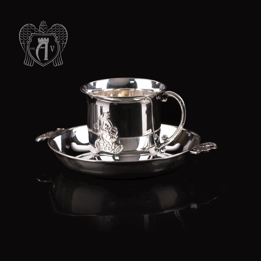 Детский набор из серебра 925 пробы «Мишутка»