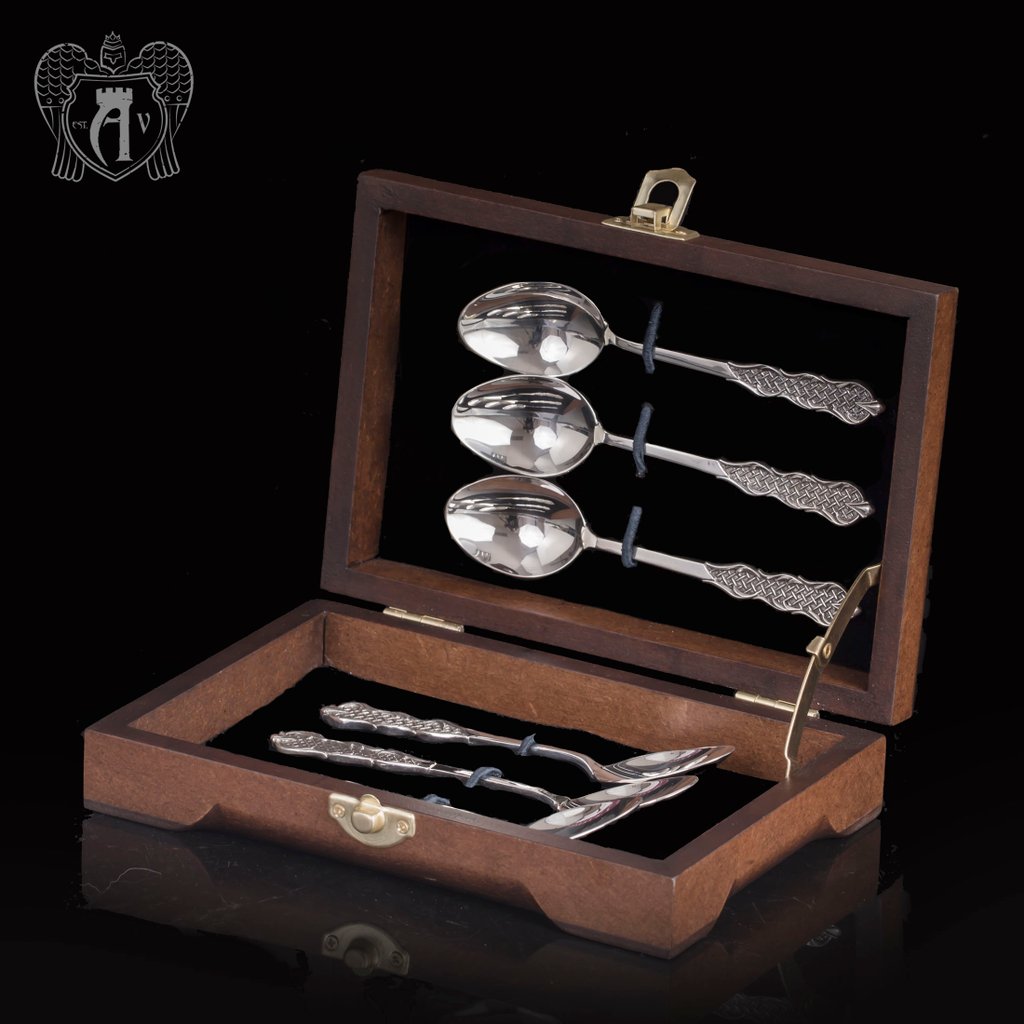 Кубачинские чайные ложки ручной работы «Милена 2» комплект 6 шт