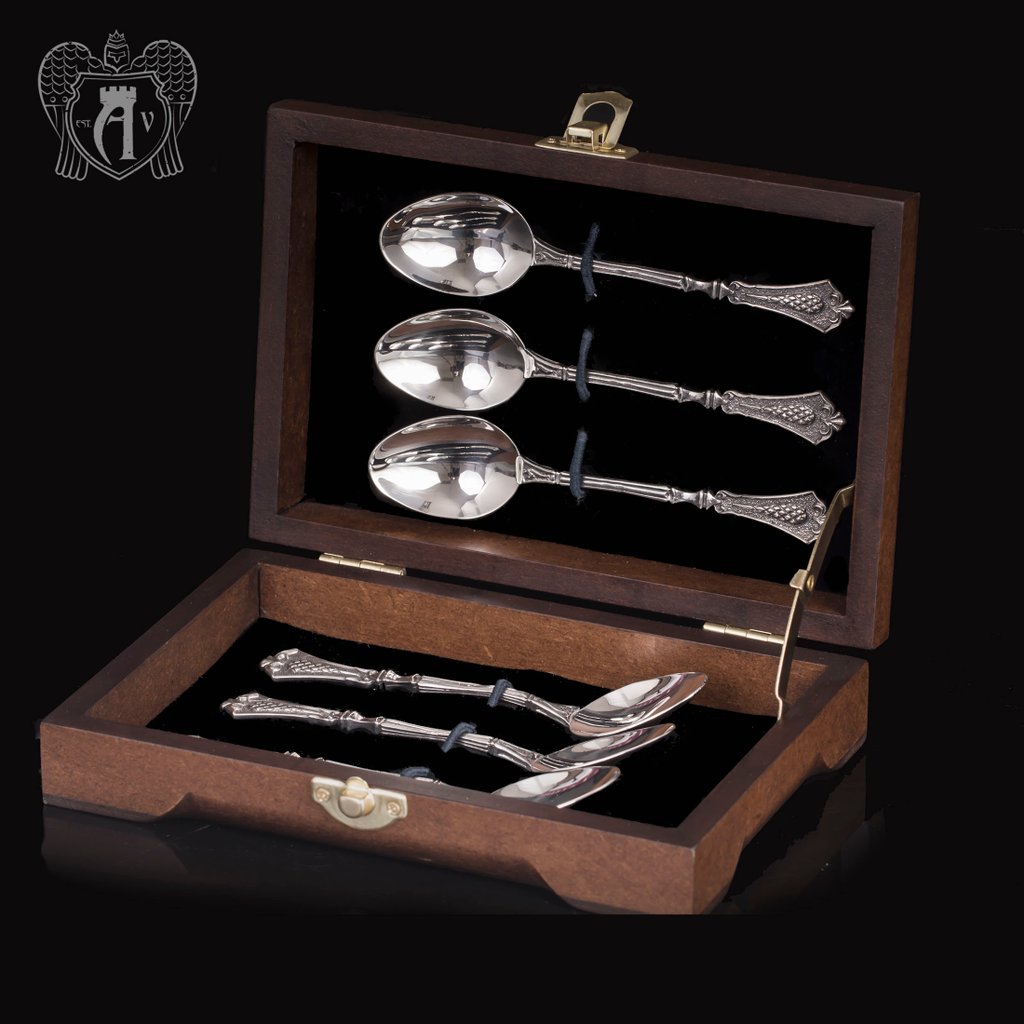 Кубачинские чайные ложки ручной работы «Винтаж» комплект 6 шт