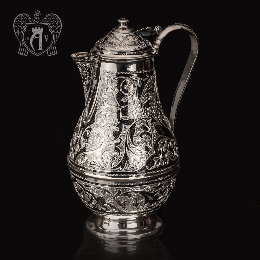 Кувшин из серебра  «Абердин» с крышкой на петле