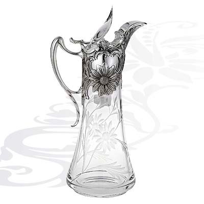 Кувшин из серебра с хрусталем