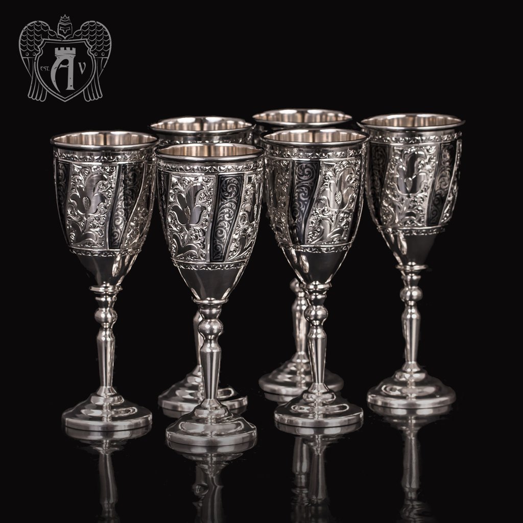 Набор рюмок из серебра « Александрия»