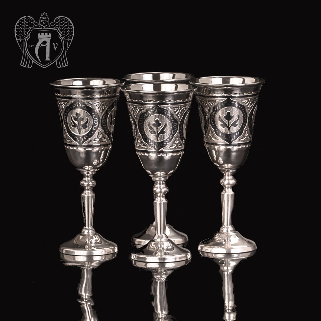 Набор рюмок из серебра  «Сириус» 4 шт