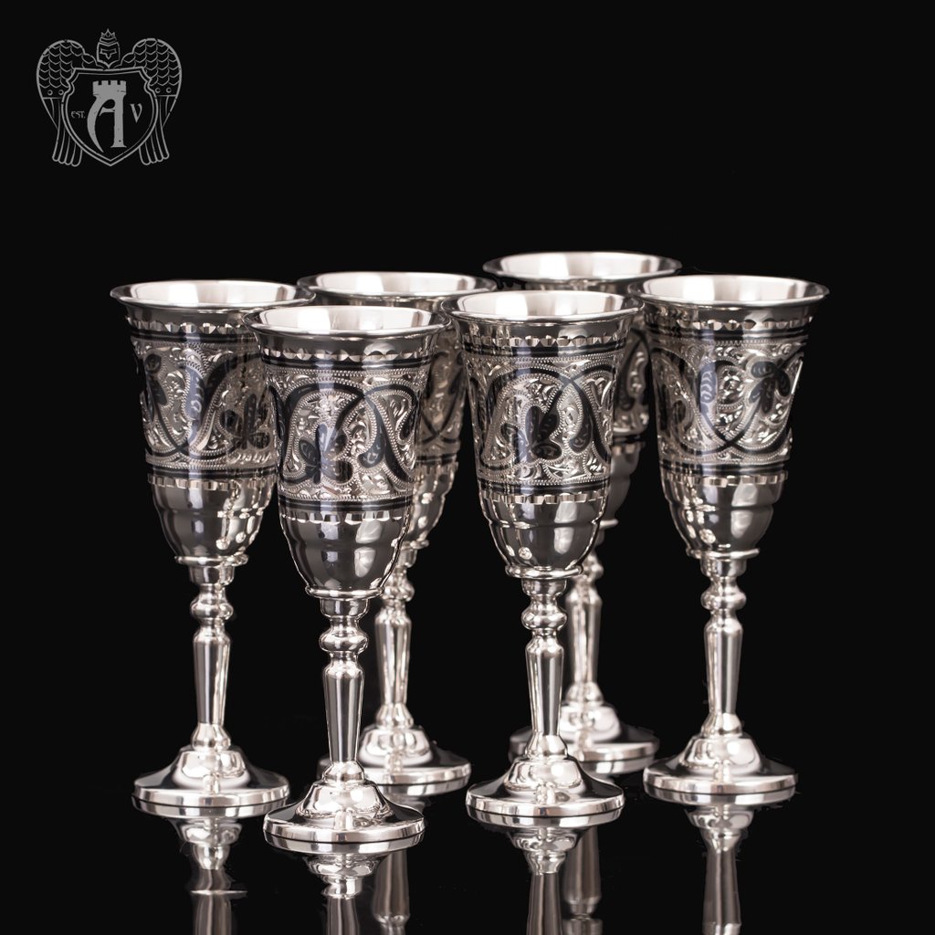 Набор серебряных рюмок «Кристалл»