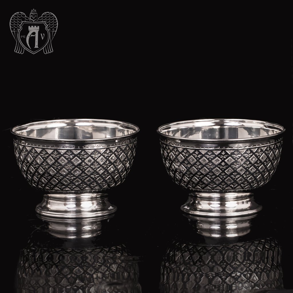 Пиала серебряная «Княжеская» набор 925 пробы