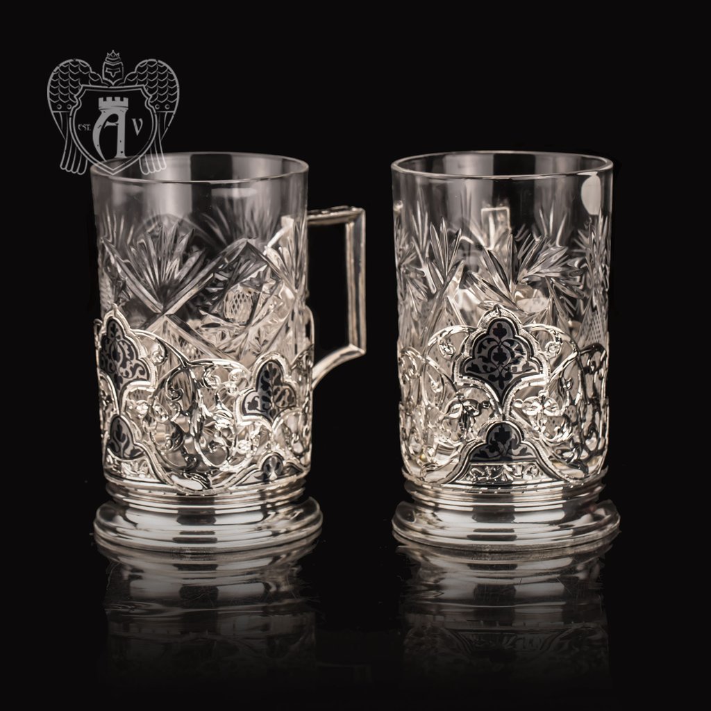 Подстаканники из серебра «Мираж» 2 шт