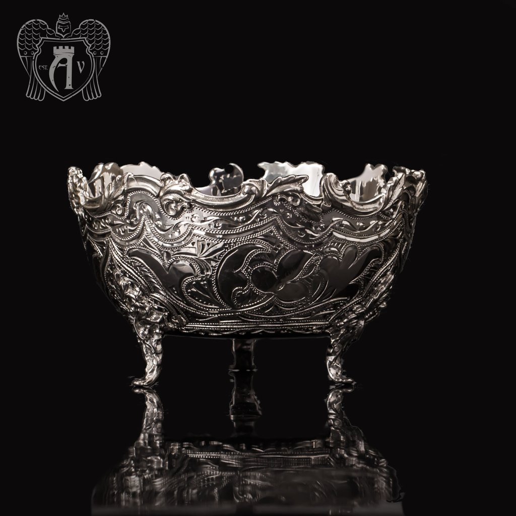 Сахарница \\ вареньица из чистого серебра 999 пробы «Вероника»