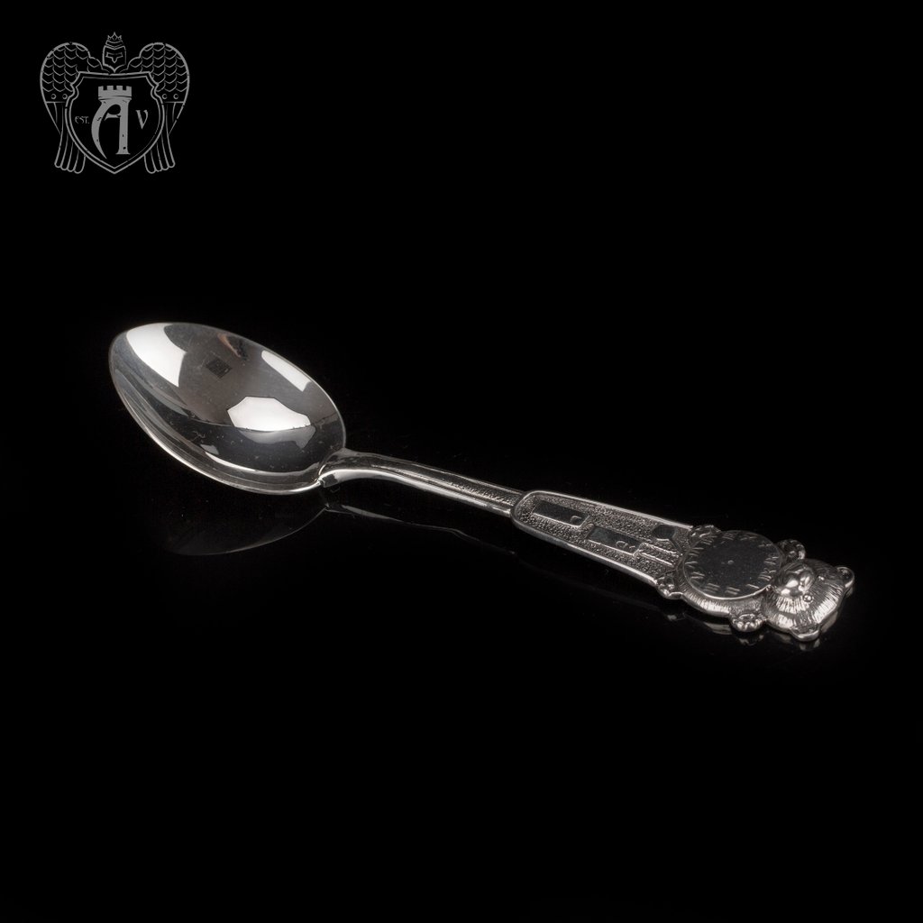 Серебряная чайная ложка  «Часики»