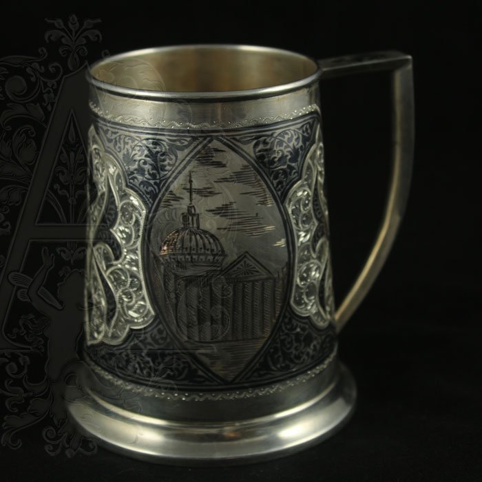 Серебряная пивная кружка «Петербург» 1000 мл 19069