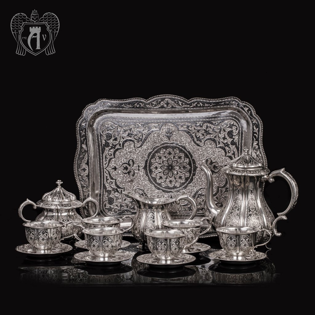 Серебряный чайный сервиз «Апанде» 16 предметов