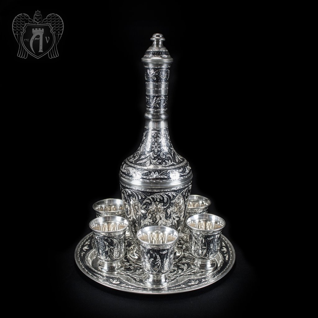 Серебряный водочный набор «Кубачи+»