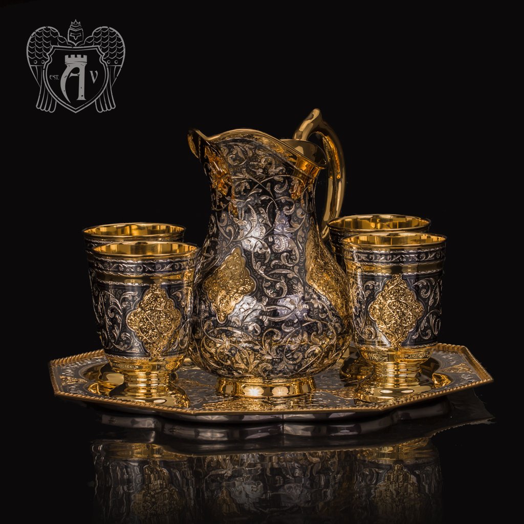 Сервиз серебряный «Тадж Махал»с золочением