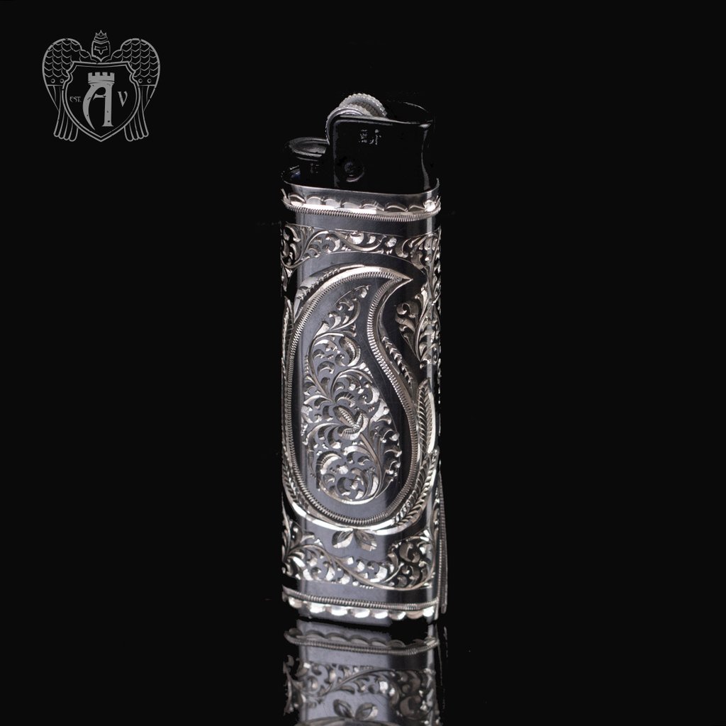 Зажигалка серебряная «Пламя»