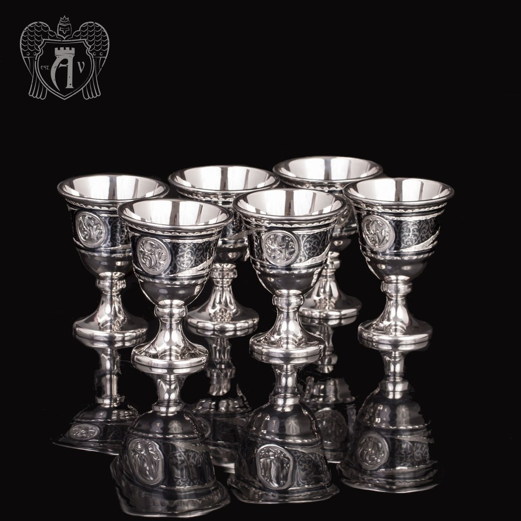 Набор серебряных рюмок «Дориан»