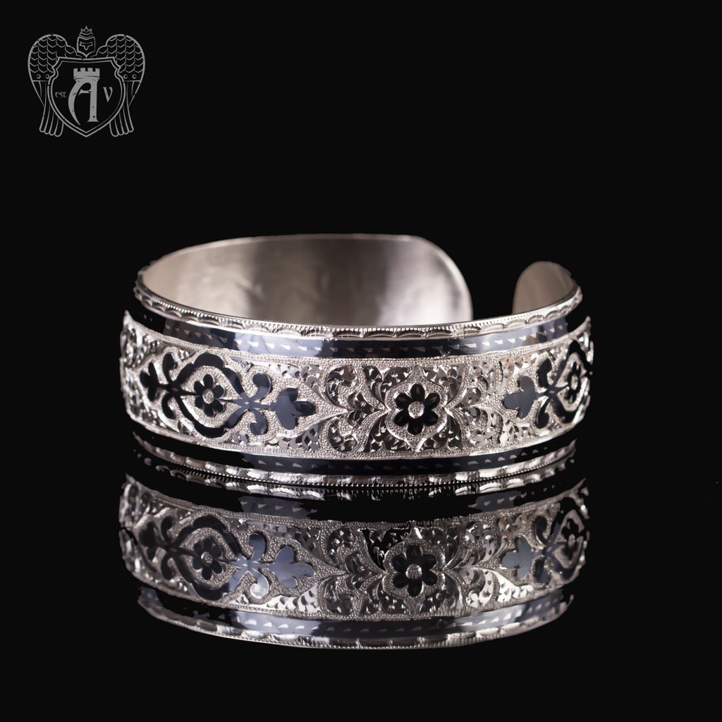 Браслет кубачинский из серебра  «Диана»