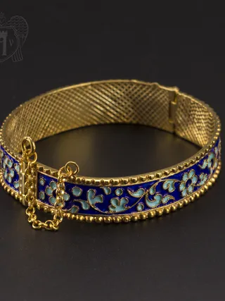 Браслет с горячей эмалью «Лаванда» ручная работа