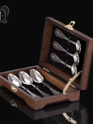 Чайные ложки Кубачинские ручной работы «Кубачи» комплект 6 шт