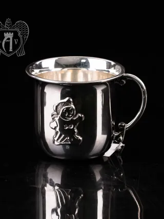 Детская  кружка из серебра для напитков  «Мишка»