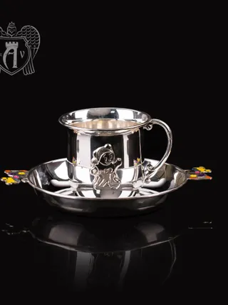 Детский набор из серебра 925 пробы «Мишка»