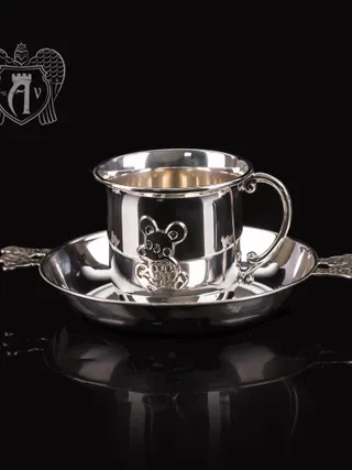 Детский набор из серебра 925 пробы «Мышонок»