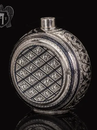 Фляга  большая серебряная «Атлант»