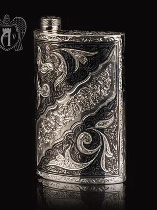 Фляжка из серебра  «Веточка»
