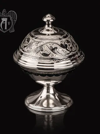 Икорница серебряная «Лоза»