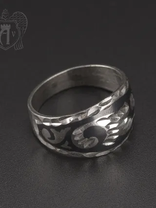 Кольцо кубачинское с чернью «Диво»