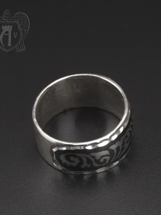 Кольцо кубачинское с чернью «Пламя»