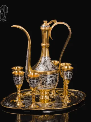 Коньячный сервиз из серебра  «Мармарис»