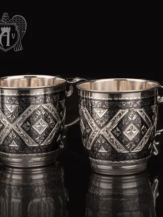 Кружки из серебра «Фалько» 2 шт