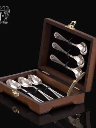 Кубачинские чайные ложки ручной работы «Элегант» комплект 6 шт