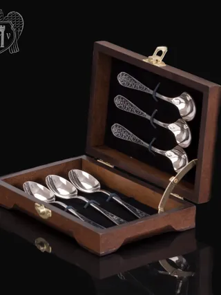 Кубачинские чайные ложки ручной работы «Миледи» комплект 6 шт