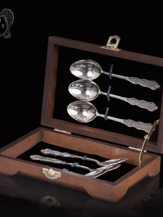 Кубачинские чайные ложки ручной работы «Милена 2» комплект 6 шт