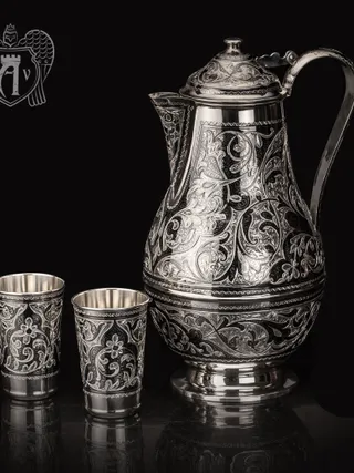 Кувшин и два стакана  из серебра  «Абердин»