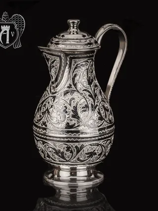 Кувшин из серебра 925 пробы  «Виноградная лоза»