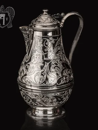 Кувшин из серебра  «Абердин» с крышкой на петле