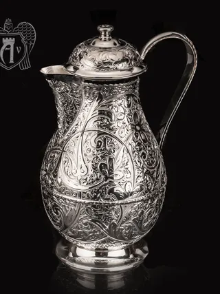 Кувшин из серебра «Бриз» без черни