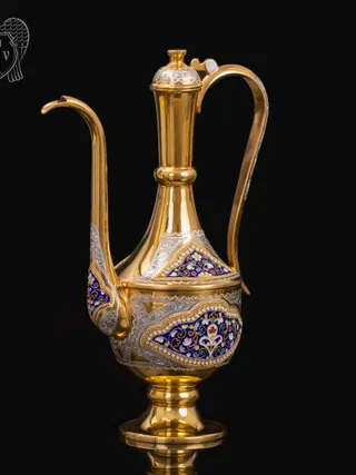 Кувшин из серебра для коньяка с эмалью «Дворцовый»