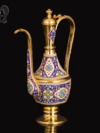 Кувшин из серебра для коньяка с эмалью «Сильмариллион»