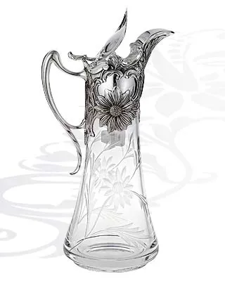 Кувшин из серебра с хрусталем