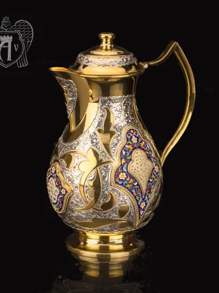 Кувшин серебряный  «Артемида» с золочением и горячей эмалью