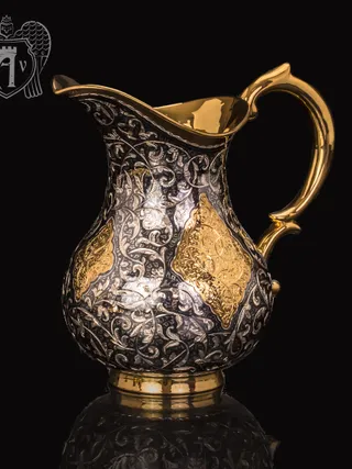 Кувшин серебряный без крышки «Тадж Махал с золочением»