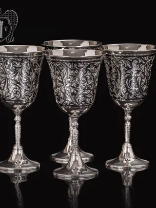 Набор бокалов из серебра «Клио» 4 шт